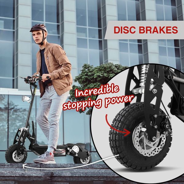 Different Terrain Suitable 500W Electric Scooter Max 25Km/H Safty 2 Front Shock Suspension Foldable