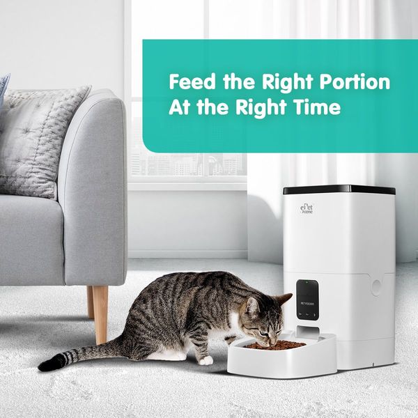 6L Wifi App Remote Control Automatic Pet Feeder Dog Cat Food Dispenser W/Voice Recorder 10 Meals/Day