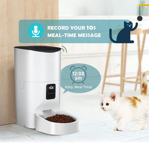 9L Wifi App Remote Control Automatic Pet Feeder Dog Cat Food Dispenser W/Voice Recorder 10 Meals/Day