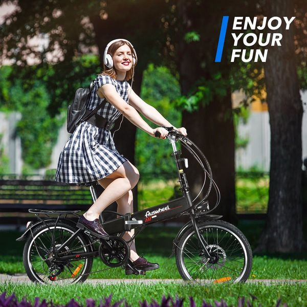 250W Electric Bike 10 Sec Foldable Ebike W/Powerful 9Ah Battery Up To 40Km Range Per Charge 7 Speed