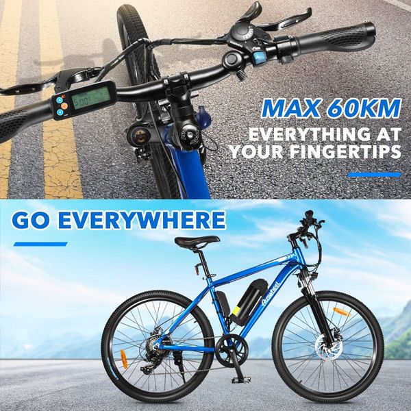 27.5" 250W Electric Bike Mountain E Bike Pro 7-Speed Gears 36V 10Ah Large Capacity Battery