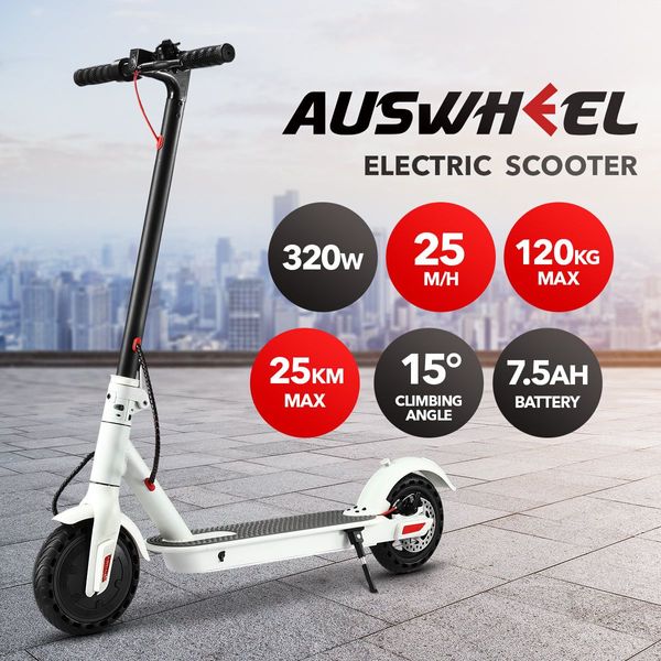 320W Folding & Light Motorized Electric E Scooter W/Shock-Absorp Tyre,App Control,25Km Range/Charge