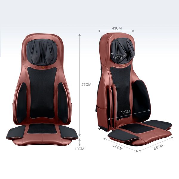 16 Nodes Neck Back Air & Shiatsu Massage Cushion Car Seat Massager-Red