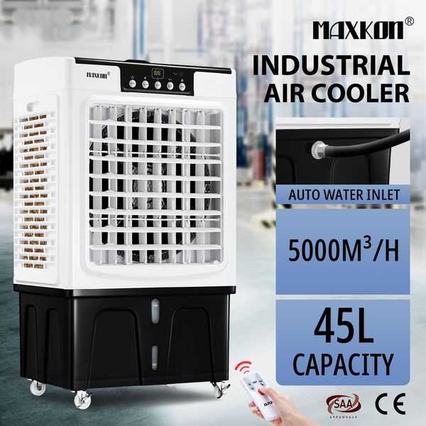 Portable Energy Saving 45L Evaporative Air Cooler Conditioner Humidifier Wide Angle Air Supply