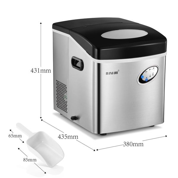 4.5L Portable Only 7-Min Ice Cube Maker Machine,12 Ice Cube 1 Cycle 27Kg 1 Day,S/M/L Size,Save Energy