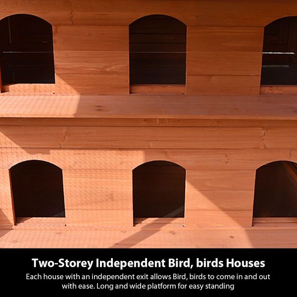 Xl Cosy 2-Storey Wood Bird Cage Separate Aviary  Waterproof Roof-For Parrot,Cockatoo,Macaw, Etc.