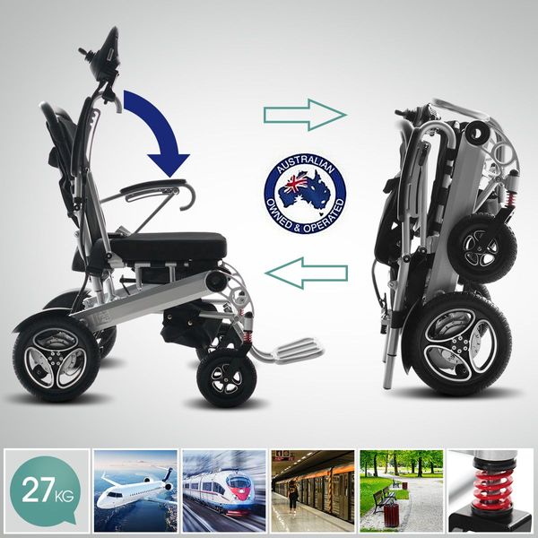 Fold In 5S Electric Wheelchair Tight Corner Easy Turn Around 200W Motor Applying To All Road Type