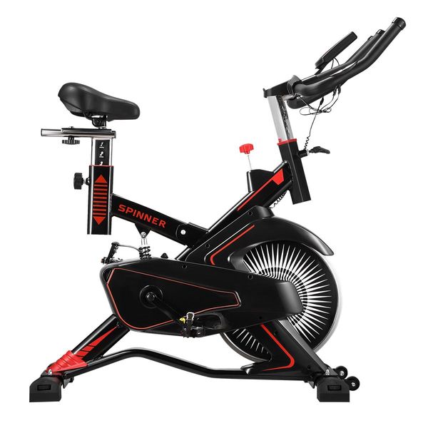 Belt Driven Quiet&Smooth Run Exercise Bike Indoor Cycling W/Adjustable Resistance,Anti Shock System