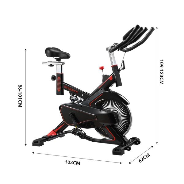 Belt Driven Quiet&Smooth Run Exercise Bike Indoor Cycling W/Adjustable Resistance,Anti Shock System