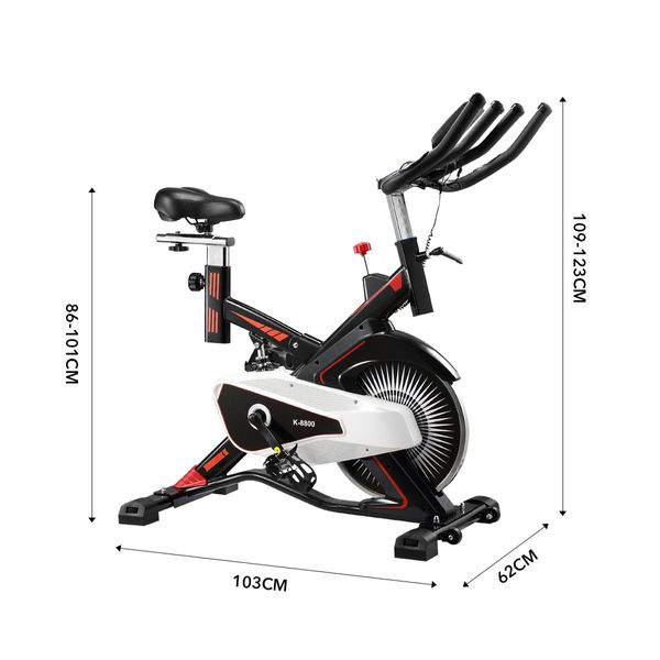 Spin Exercise Bike Stationary Bicycle Indoor Cycling W/Flat Ground,Stand Up,Off Road,Climb Modes