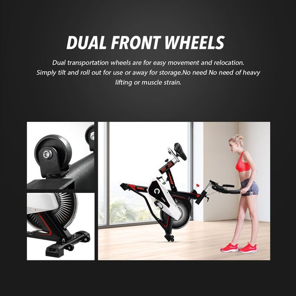 Spin Exercise Bike Stationary Bicycle Indoor Cycling W/Flat Ground,Stand Up,Off Road,Climb Modes