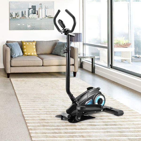 Portable Elliptical Cross Trainer Walker Magnetic Spacewalk Keep Fit Machine W/Tension Control