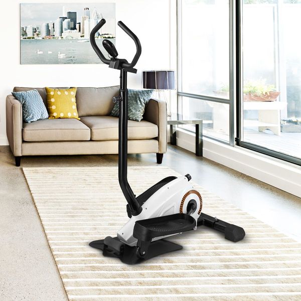 Portable Elliptical Cross Trainer Walker Magnetic Spacewalk Keep Fit Machine W/Adjustable Resistance