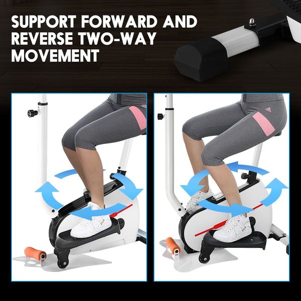 Sit/Stand Height&Resistance Adjustable Magnetic Elliptical Machine Cross Trainer Burn Fat Quickly