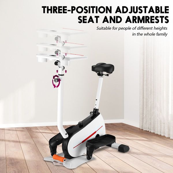 Sit/Stand Height&Resistance Adjustable Magnetic Elliptical Machine Cross Trainer Burn Fat Quickly