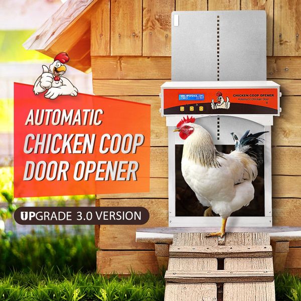 Timer/Light Sensor Automatic Chicken Coop Opener Safe Closer Prevent Predators Fox Raccoon