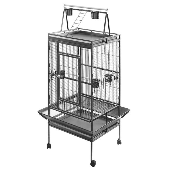 173Cm Wheeled  Large Bird Cage W/2 Perch,4 Feeder,Pull Out Tray Easily Clean For Parrots,Budgies