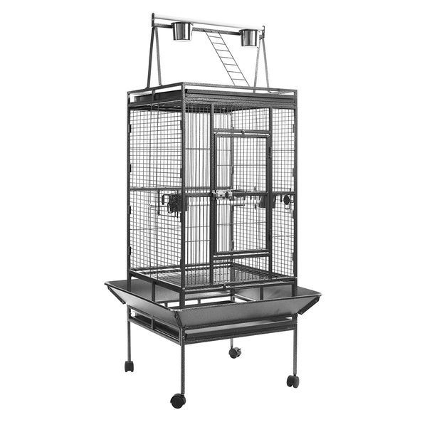 173Cm Wheeled  Large Bird Cage W/2 Perch,4 Feeder,Pull Out Tray Easily Clean For Parrots,Budgies