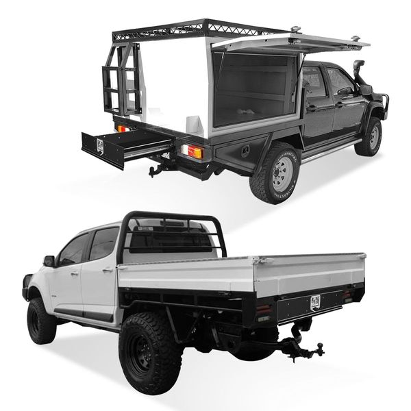 150Kg Load Waterproof Under Tray Tool Drawer Ute Box W/Safety Dual T-Lock For Trailer, Pickup, Truck