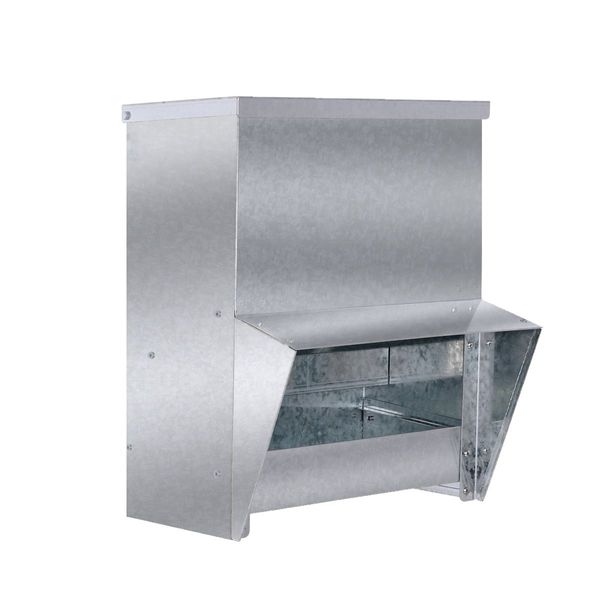 Wild Birds Proof 15Kg Capacity Auto Chicken Feeder Galvanised Steel Wall Mounted Keep Food Safe&Dry