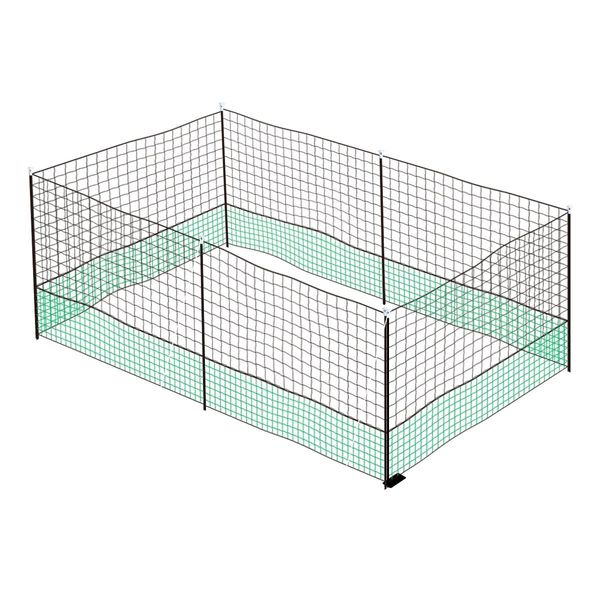 12X1.25M Any Shape Durable Chicken Net Fence Poultry Netting Enclosure W/Security Locks,6 Posts