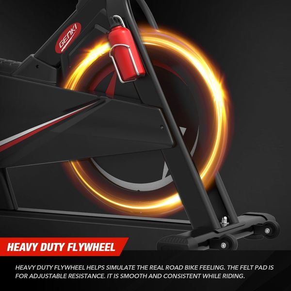 Belt Driven Quiet Exercise Bike Home Gym Spin Cycling Training W/Off Road,Flat,Stand Up,Climb Modes