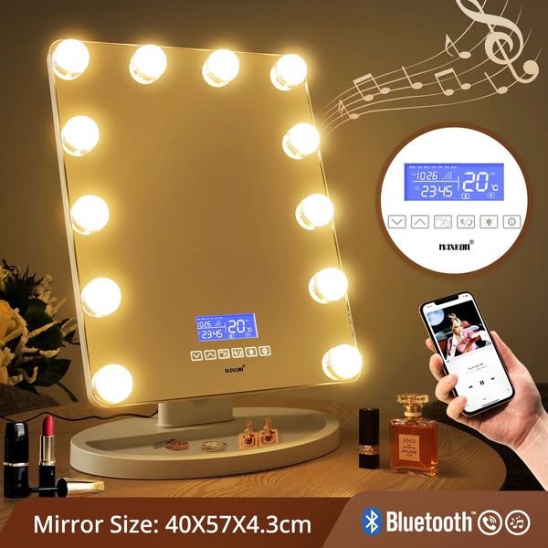 Hollywood 3 Light Color Make Up Vanity Mirror W/Bluetooth Linked Music,Smart Touch Control