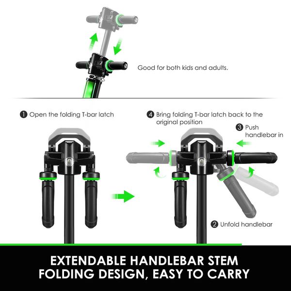 320W Folding Riding Scooter App Control W/15° Climbing Angle,Extendable Stem Great For Kid 120Kg Load