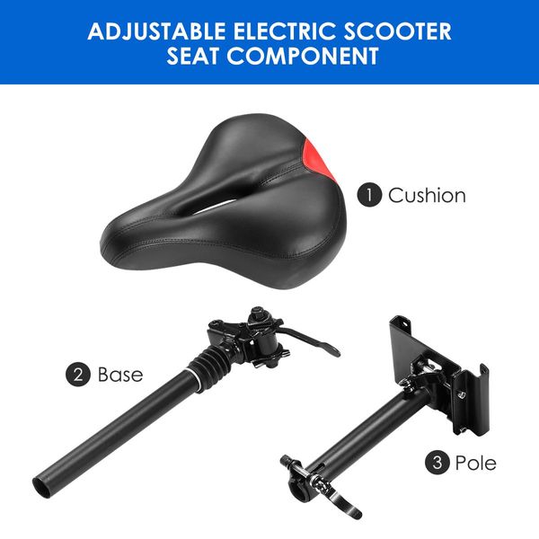 Xiaomi/Segway Electric Scooer Saddle Seat Well Padded Shock Absorption Design Height Adjustable