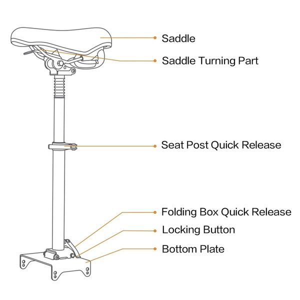 Xiaomi/Segway Electric Scooer Saddle Seat Well Padded Shock Absorption Design Height Adjustable