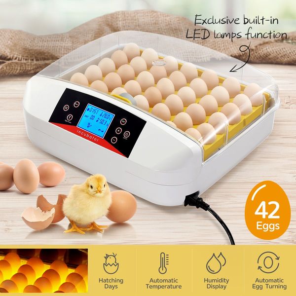 High Success Rate 42 Auto Egg Incubator Auto Turn Egg&Adjust Temp/Humidity For Chickens,Ducks,Goose