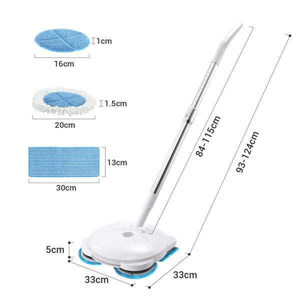 Dry Mop+Wet Wipe+Polish+Wax 4In1 Wireless Electric Floor Cleaner For Wood,Stone,Marble,Tile Floor