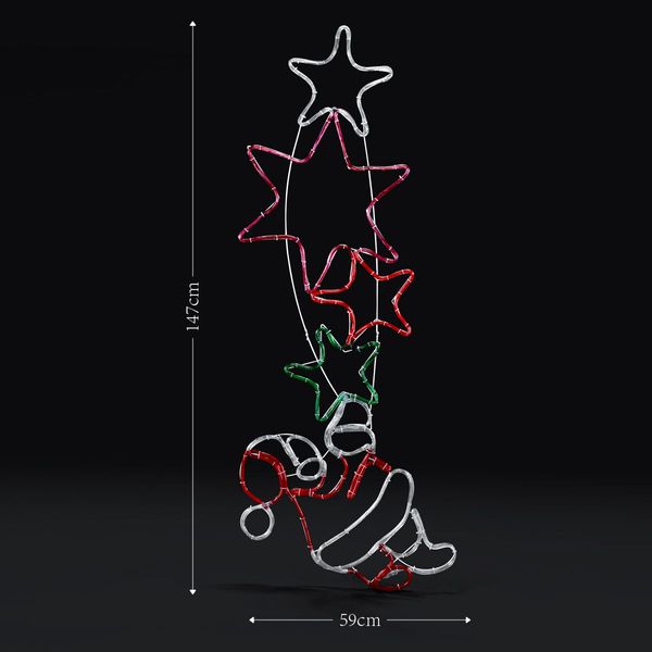 Christmas Santa and Star Lights 10M LED Rope Xmas Decorations Ornaments Wall Mount for Home Outdoor