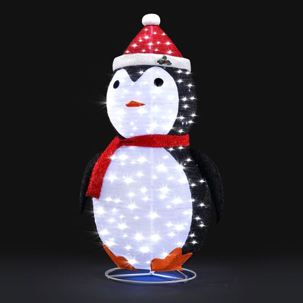 3D Christmas Lights Xmas Penguin LED Lighted Holiday Ornaments Outdoor Decorations 180CM