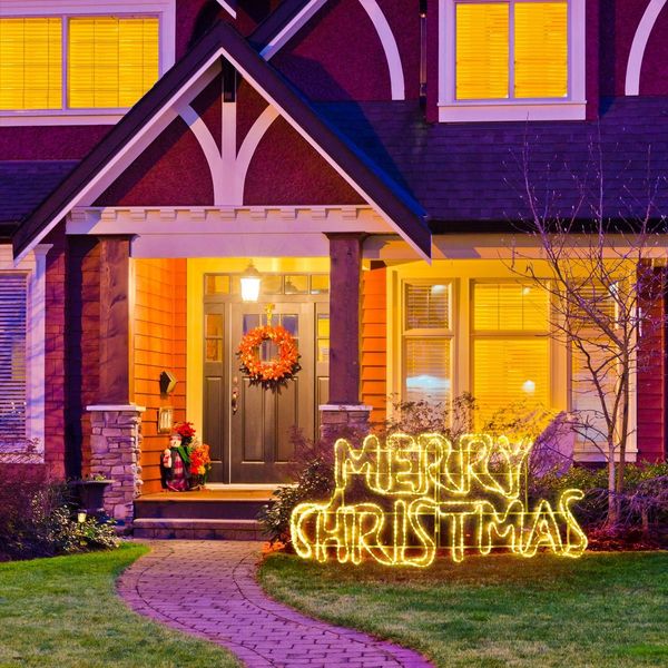 Merry Christmas Light LED Rope Outdoor Xmas Decoration Ornaments for Christmas Tree Party Home