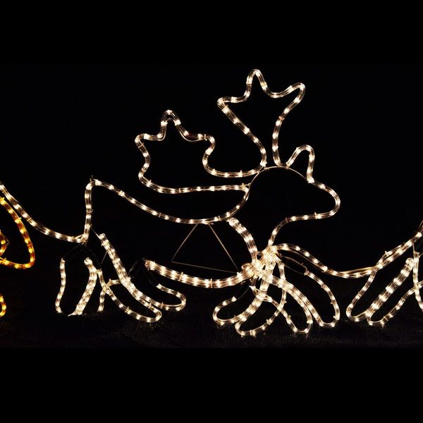 2.4M Giant Santa Sleigh Christmas LED Lights Xmas Decorations with 2 Deer