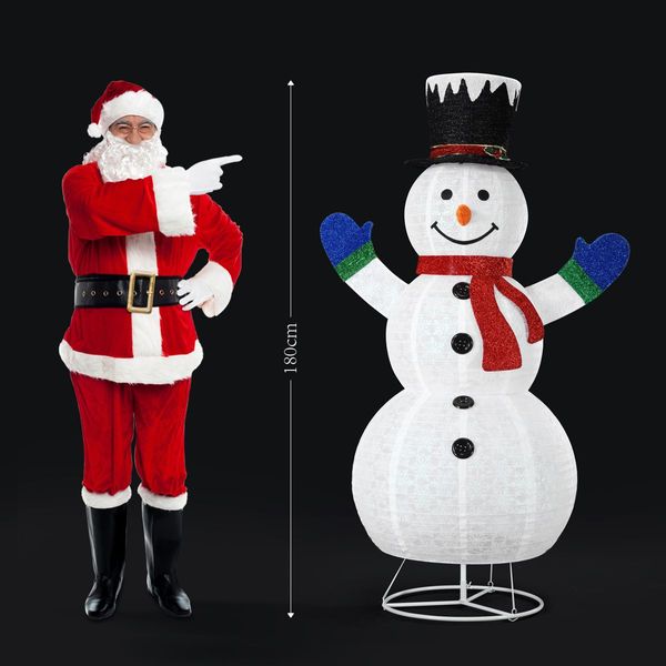 3D Christmas Snowman Light Xmas LED Lighted Holiday Ornaments Outdoor Decorations 180CM