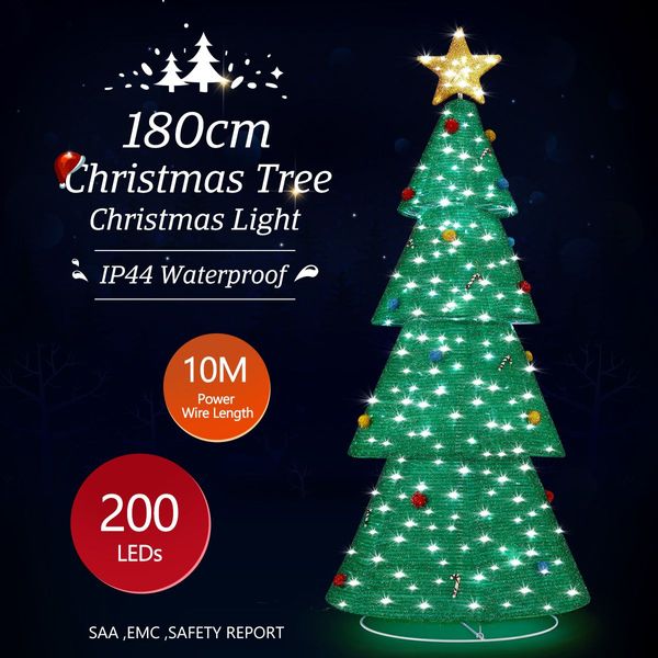 180CM 3D Christmas Tree Xmas LED Light Decorations Ornaments