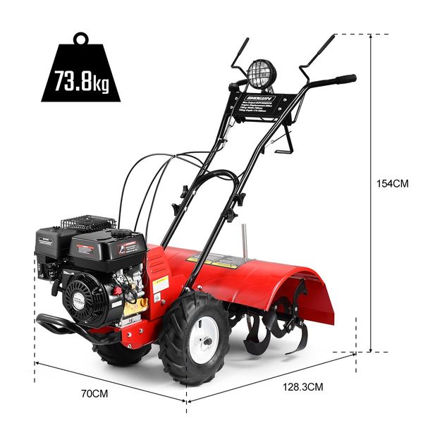 8Hp 18-Blade Garden Tiller Self Propell Culitvator Till 35Cm Depth 70Cm Width Break Hard Soil Easily