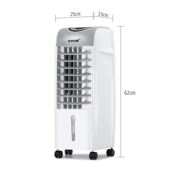 Wheeled 6L Evaporative Air Cooler Humidifier Ionizer Wide Angle W/3 Wind Modes Natural Normal Sleep