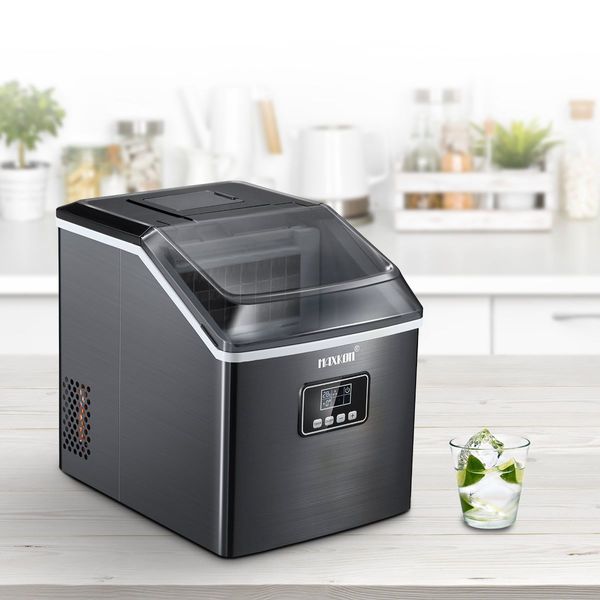 2.2L Portable Ice Cube Maker Machine,13-Min 24 Ice Cube 1 Cycle 17Kg 1 Day,S/M/L Size,Save Energy