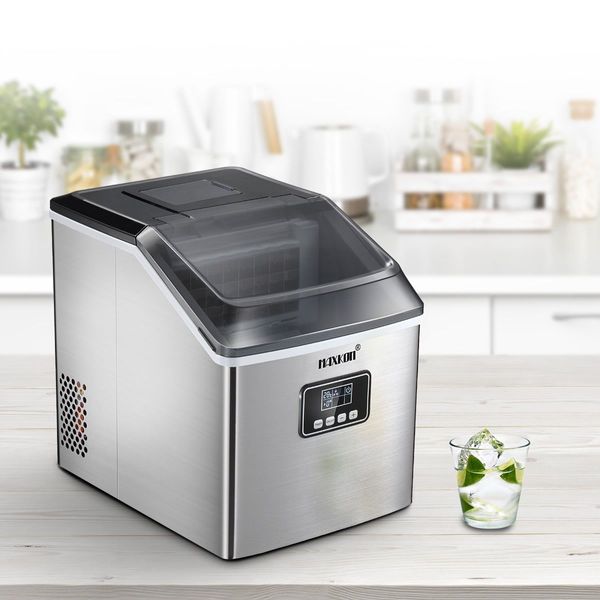 2.2L Portable Ice Cube Maker Machine,13-Min 24 Ice Cube 1 Cycle 17Kg 1 Day,S/M/L Size,Save Energy