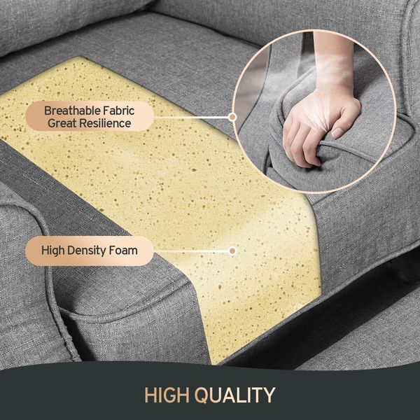 High Density Foam Thick Padded Recliner Chair Sofa W/Large Armrest Angle 100-135 Degree Adjustable