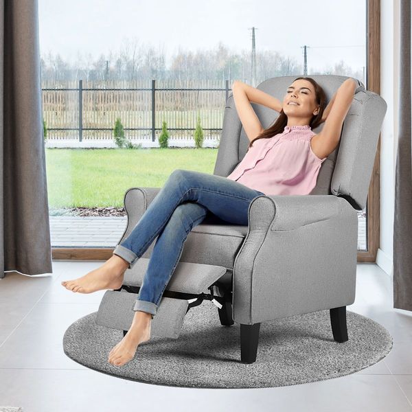 High Density Foam Thick Padded Recliner Chair Sofa W/Large Armrest Angle 100-135 Degree Adjustable