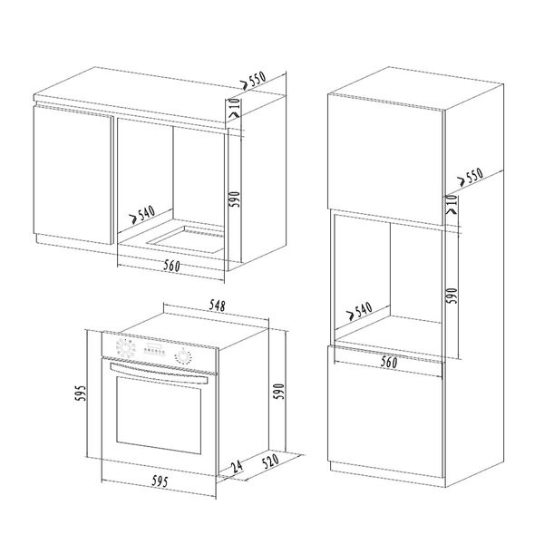 80L Electric Wall Oven W/Heat-Insulated Glass Door,Knob Control 10 Cook Funtions,Auto Cut Off Timer