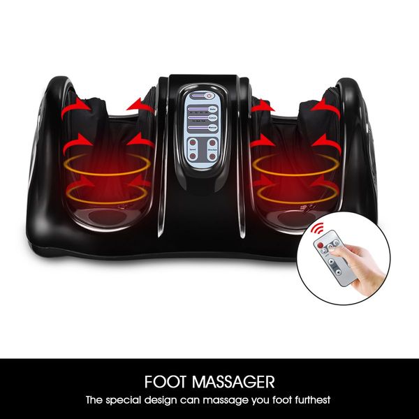 Portable Foot Calf Ankle Kneading Massager Machine W/Adjustable Pressure Speed-Black