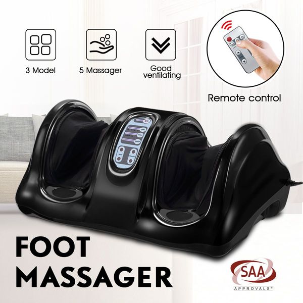 Portable Foot Calf Ankle Kneading Massager Machine W/Adjustable Pressure Speed-Black