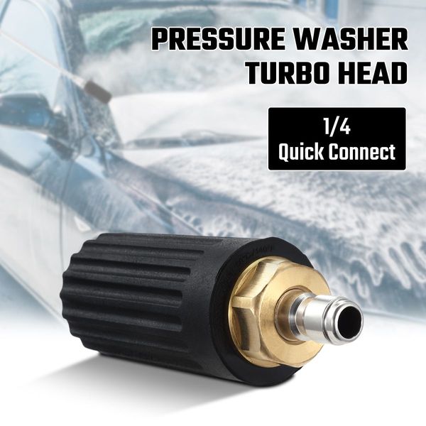 200% Higher Efficiency Pressure Washer Turbo Spray Nozzel Head 360° Fast-Rotate Remove Toughtest Dirt