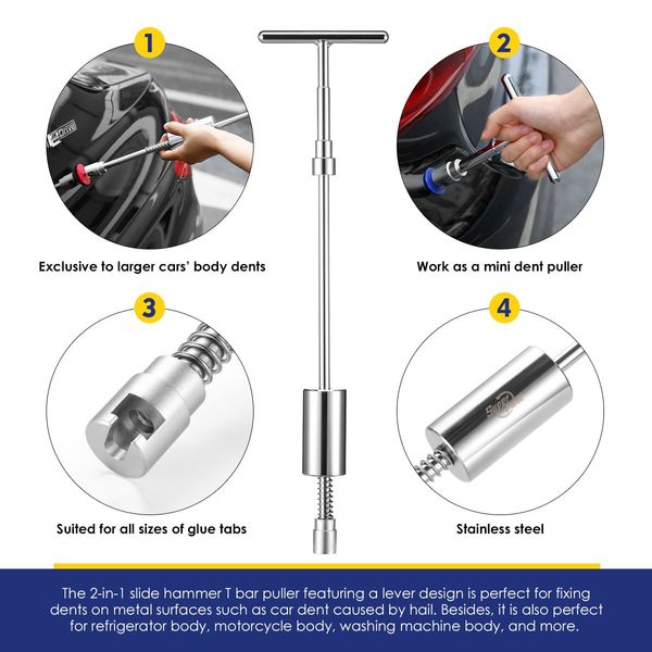 Pro Pdr 117 Pcs Paintless Dent Removal Puller Tool Car Damage Repair Kit Money Saving