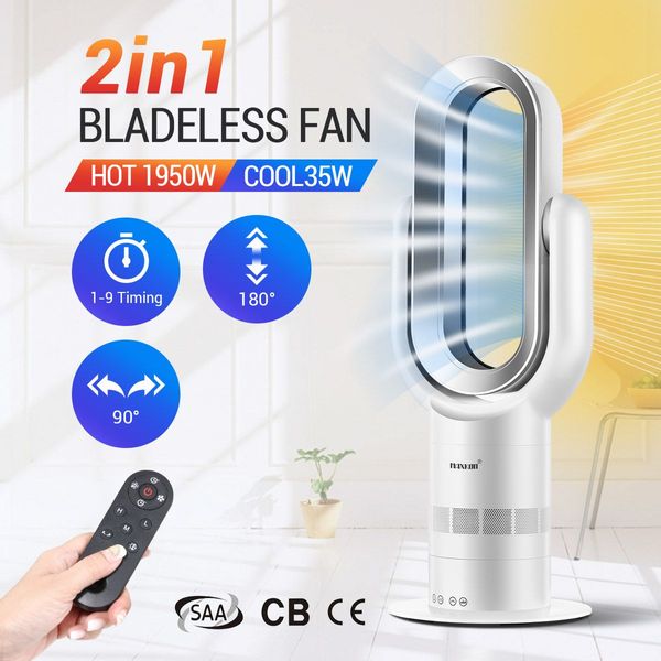 Cool/Hot 2 In 1 Safe Bladeless Fan/Heater 180 Degree Up Down 90 Degree Rotary Body All-Year Stereo Wind Supply